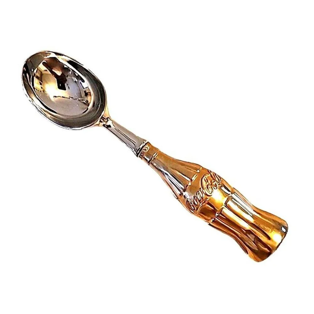 Metal Coca Cola Ice Cream Scoop 8 Inches Long Handle In Shape of Coke Bottle